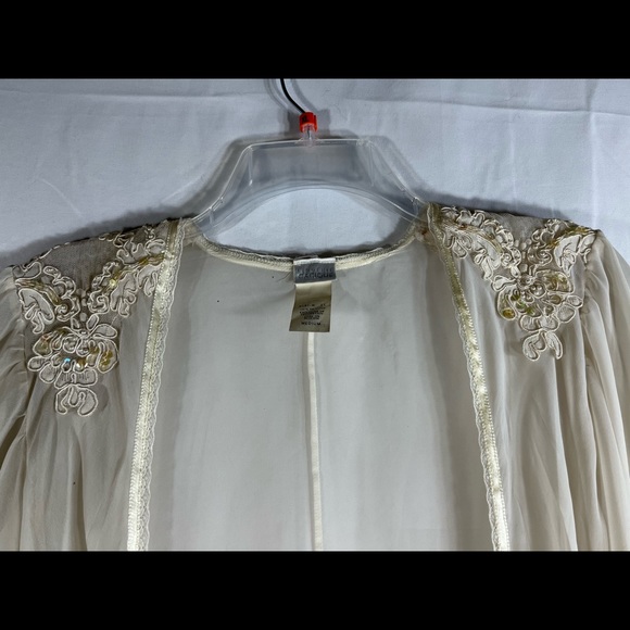 Vintage Cacique 2 Piece Lingerie Pinoir Set Nylon & Satin Bridal Set Beaded Lace - Picture 4 of 12